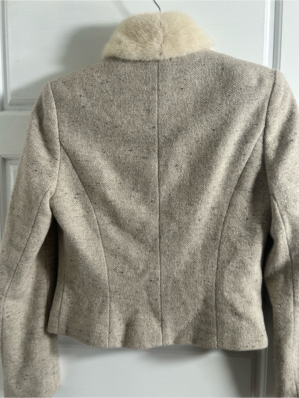 JODI Wool Alpaca Cashmere Embellished Fur Collar Jacket Size 4 - Picture 3 of 13